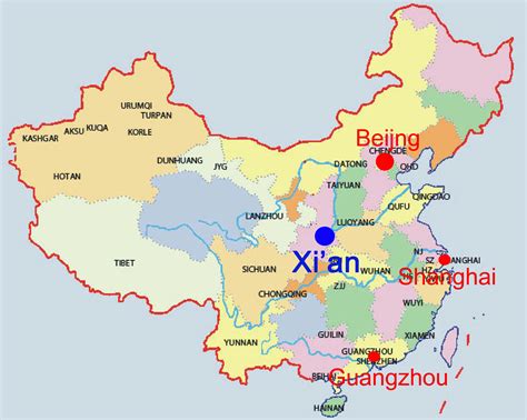 where are xi'an and shangcunling located in china